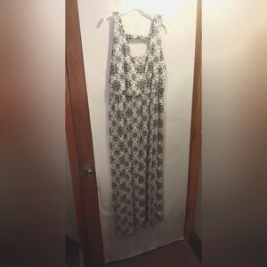 Maurice blue and white maxi dress